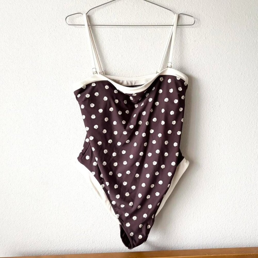 Abercrombie & Fitch Brown Polka Dot One Piece